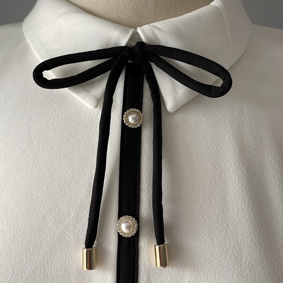 Karl Lagerfeld Paris Scuba Crepe Bow Fit And Flare Dress Size 8, NWT. - Picture 2 of 7